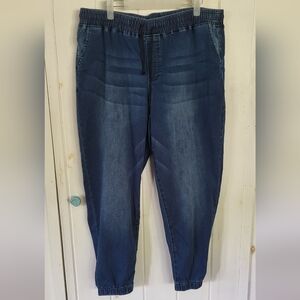 YMI Cozy Fit Midrise Stretch Elastic Waist Denim Jogger